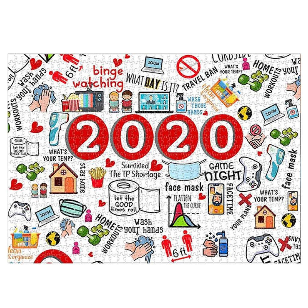 

1000Pcs Jigsaw Puzzle 2020 New Year's Puzzle Home Family Interactive Game