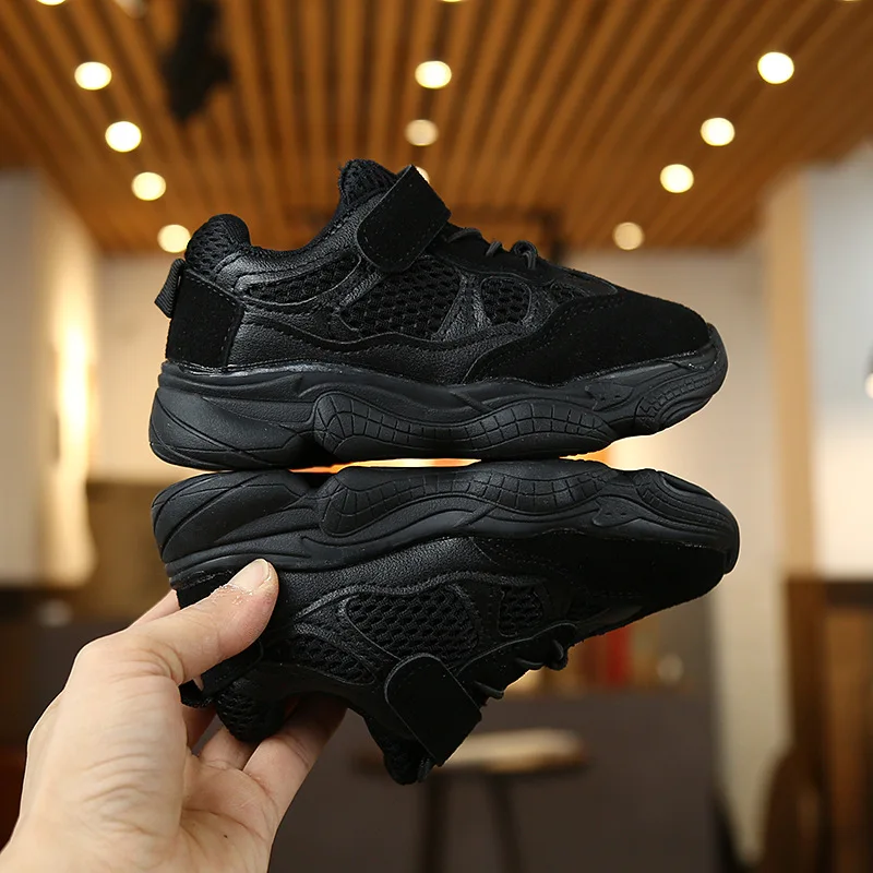 Basket Enfant Fille Tenis Para Niña/детская обувь; Новинка года; Модные Повседневные Дышащие Мягкие кроссовки для маленьких мальчиков и девочек - Цвет: Black