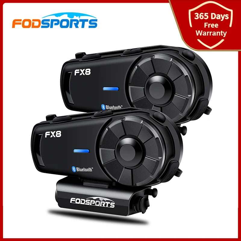 2шт Fodsports Fx8 Bluetooth Интерком Мотоциклетный шлем Беспроводной наушник BT Интерфон FM