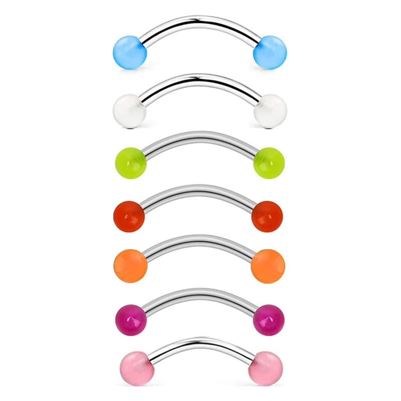 1-6 шт./лот Разноцветные Акриловые акриловые гвозди для бровей изогнутые