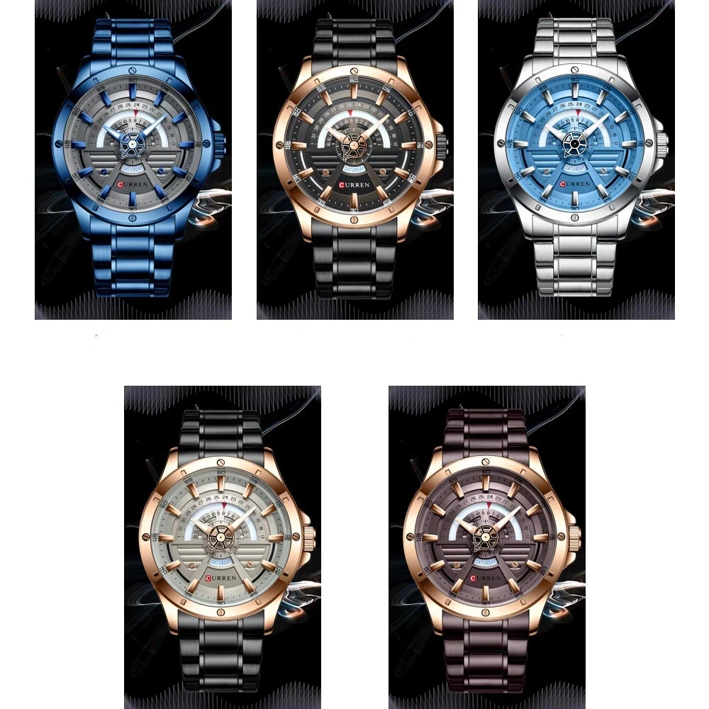 

2020 New Sports Watches Mens Fashion Casual Quartz Watch Stainless Steel Watch Date Week Clock Male Creative Wristwatch