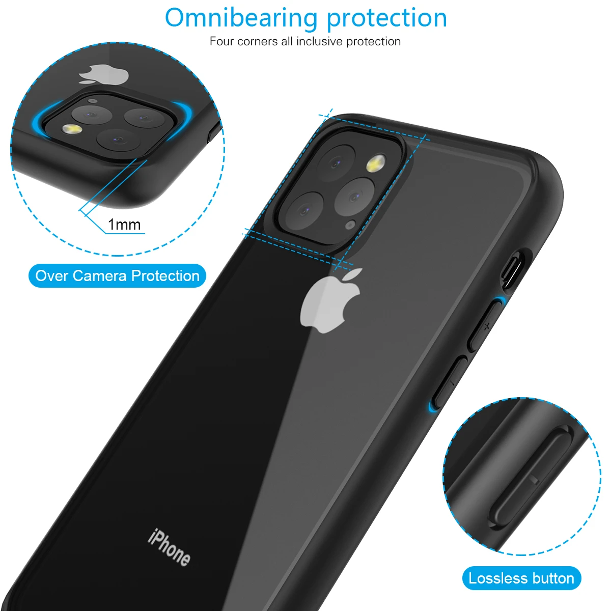 For iPhone 11 Pro Max X XS MAX XR Case Clear Hybrid TPU+PC Transparent Shockproof Cover for 7 8 Plus | Мобильные телефоны и