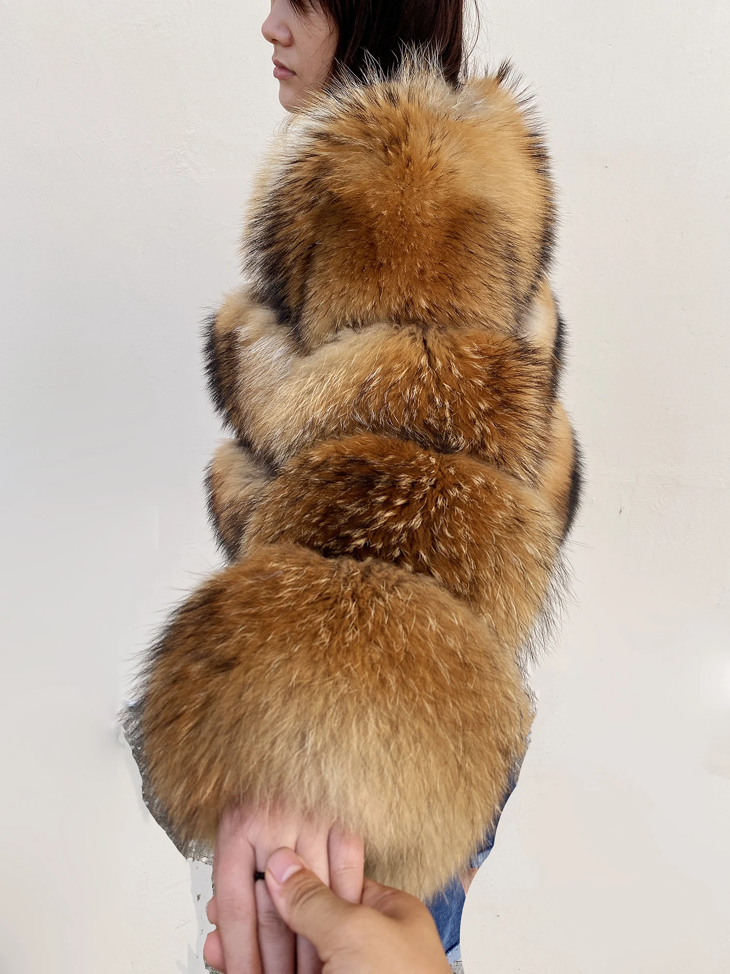 Woman winter natural raccoon fur jacket real fur coat furry fur jacket thick warm party Fashion Popular in Europe   America2021