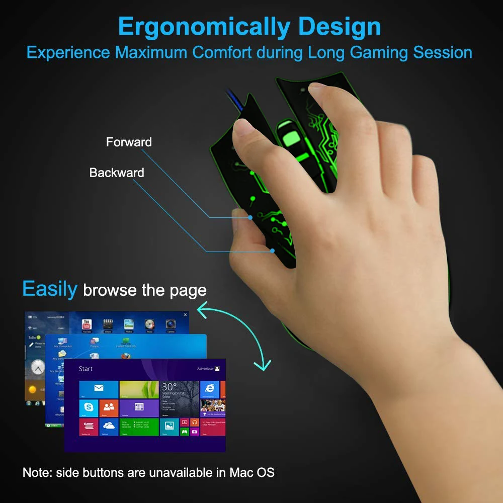 Проводная игровая мышь RGB компьютерная геймер USB эргономичная Mause PC Бесшумная 7