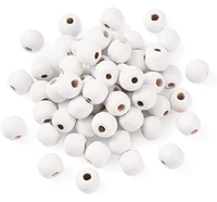 20 300pcs white painted natural wood ball beads 6 8 10 12 14 16 18 20mm round wood spacer beads eco friendly diy jewelry making