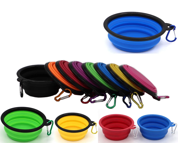 

350ML 1000ml Large Collapsible Dog Pet Folding Silicone Bowl Outdoor Travel Portable Puppy Food Container Feeder Dish Bowl