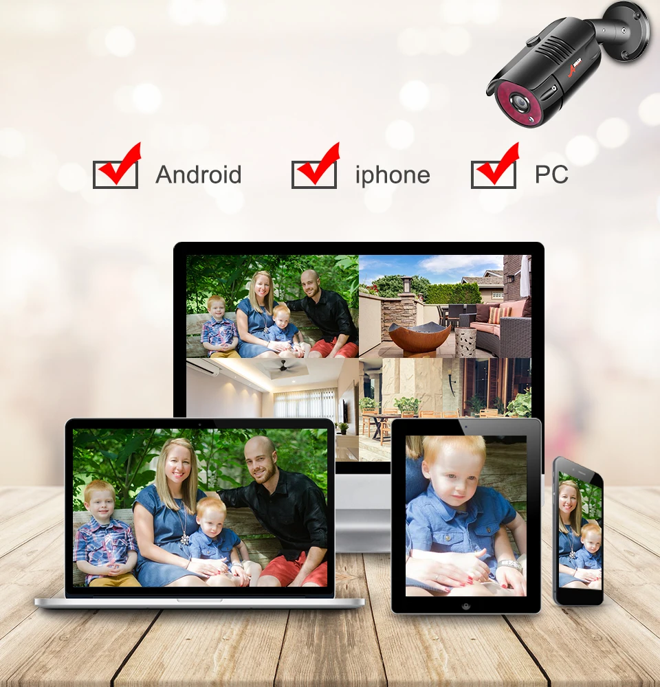 ANRAN Security Cameras System 1080P Video Surveillance Kit Home CCTV 8CH 2MP 8PCS Outdoor AHD Camera | Безопасность и защита
