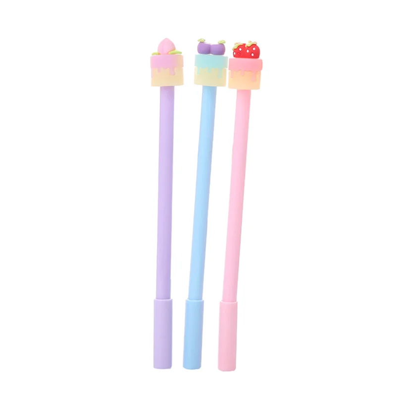 

3pcs Kawaii Happy Birthday Gel Pen 0.5mm Cute Novelty Stationery Cartoon Student Black Signature Markers Office School Supplies