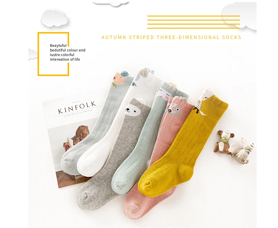 

Meihuida 0-3 Y Unisex Kids baby Lovely Cute Cartoon Fox High Socks Toddler Knee Socks Animal Infant Soft Cotton Funny Stocking