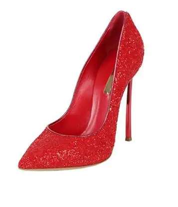 Туфли-лодочки UVRCOS свадебные с блестками заостренный носок высокий каблук модные