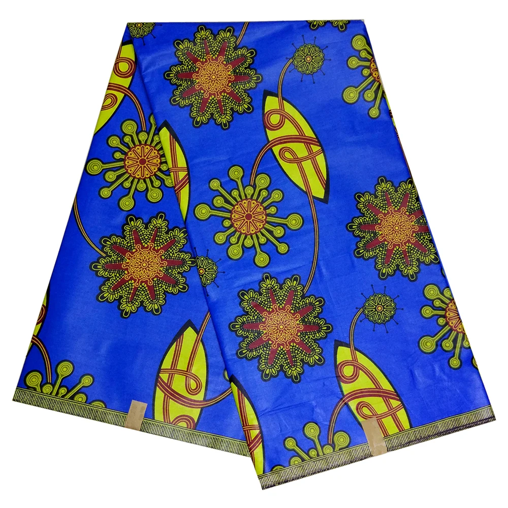 

African Ankara 100% Cotton Wax Prints Fabric 2019 High Quality 6 Yards African Fabric Pagne