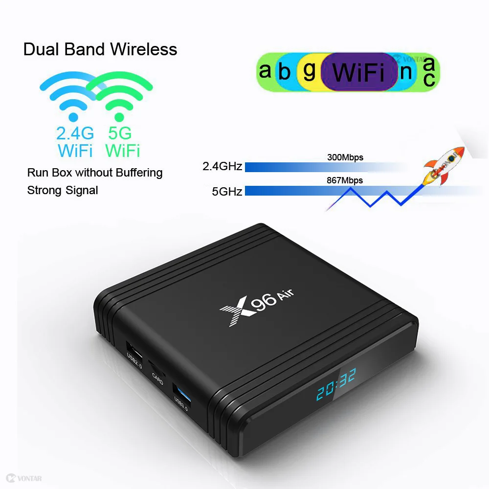 ТВ приставка X96 Air Amlogic S905X3 mini на Android 9 0 4 + 64/32 ГБ Wi Fi|ТВ-приставки и медиаплееры| |