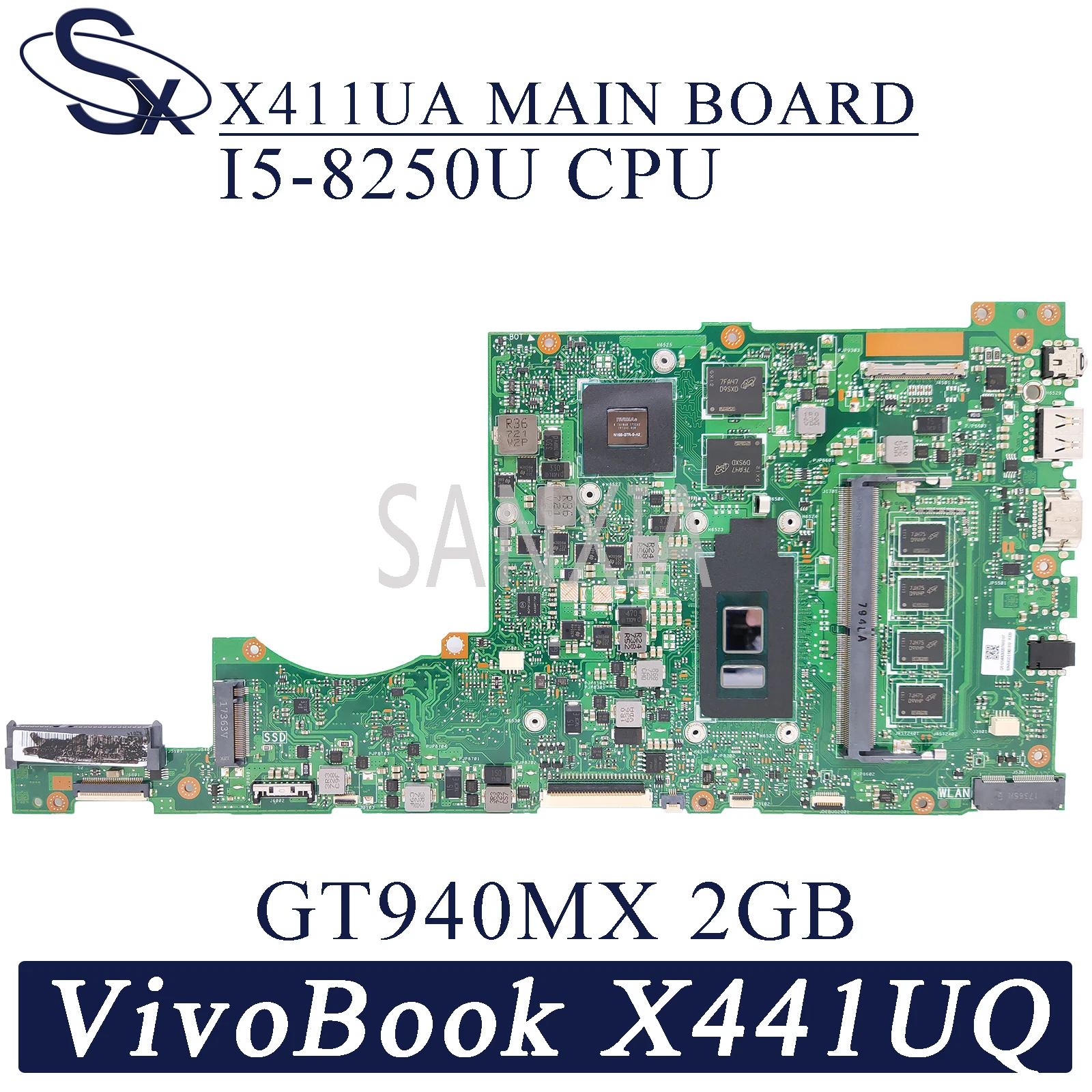 

Материнская плата KEFU X411UA для ноутбука ASUS VivoBook-14 X411UQ X411U S4200UQ S4200U, оригинальная материнская плата I5-8250U GT940MX