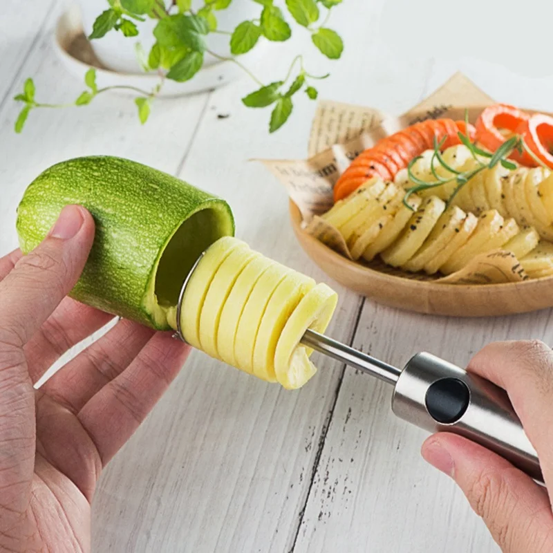 

Multifunctional Stainless Steel Vegetable And Fruit Drill Fruit And Vegetable Corers Coring With Handle Set