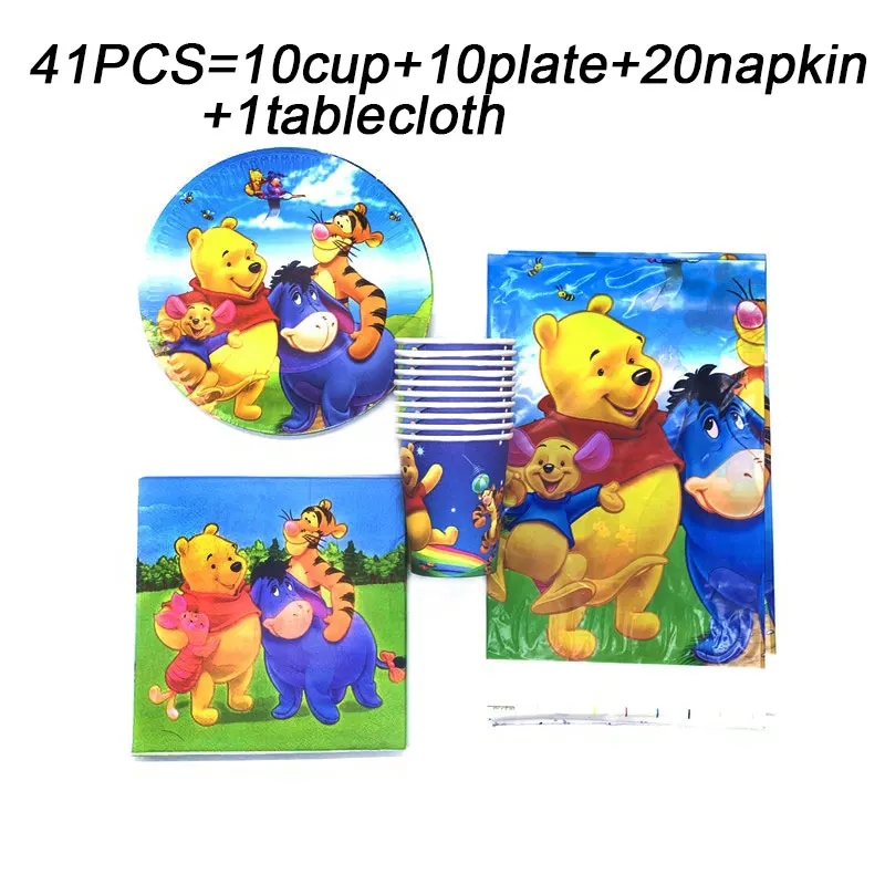 Набор одноразовой посуды Disney праздничные тарелки для будущей матери Винни Пух