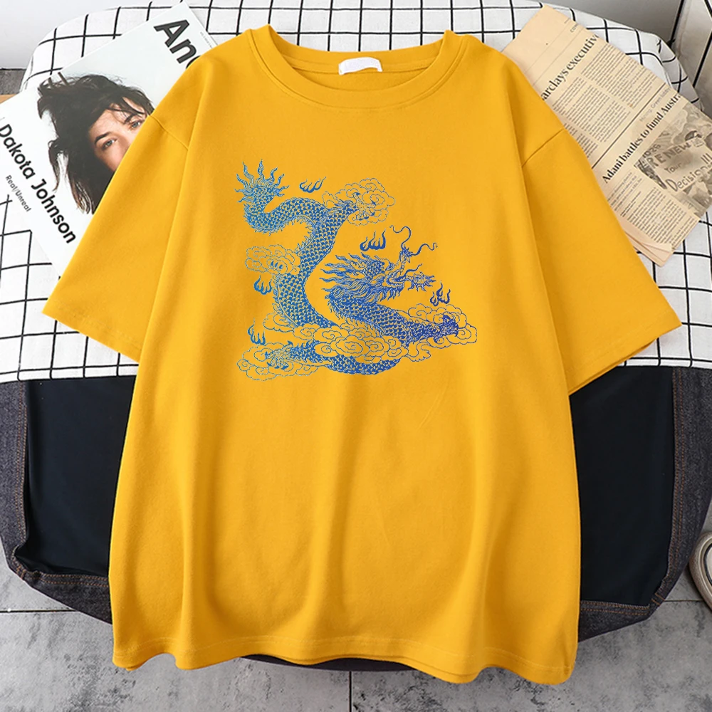 

Summer New Hot Sale Awesome Japanese Dragon Print Men's T-shirt Simple Quality T-shirt Cool Creative Oversized Men's