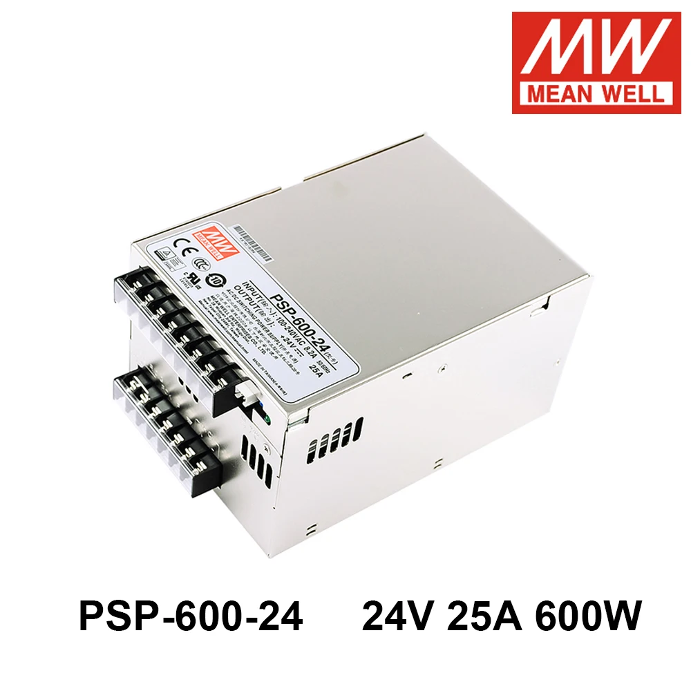 

Mean Well PSP-600-24 88-264V AC TO DC 24V 25A 600W Single Output Switching Power Supply with PFC and Parallel Function