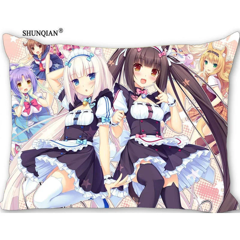 

Декоративная наволочка ShunQian под заказ NEKOPARA, 45x35 см (одна сторона), прямоугольная Наволочка на молнии с принтом, наволочка для новогодней поду...