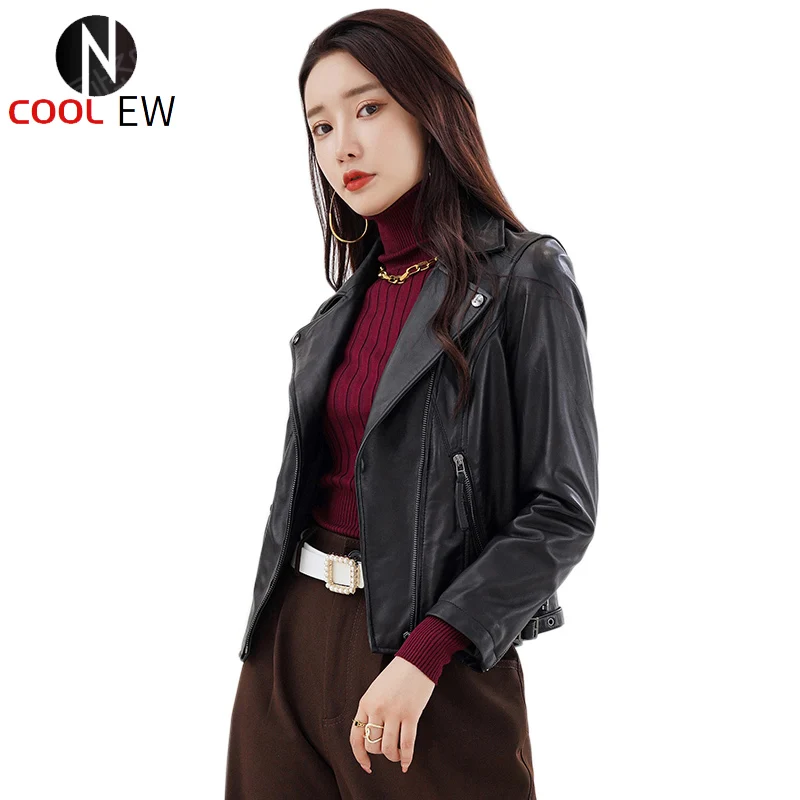 

Ptslan 2021 Women's Genuine Leather New fashion Luxury Coat Natural Sheepskin Jackets P7099