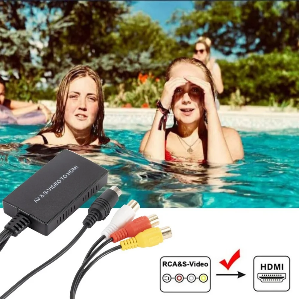 PzzPss RCA /AV SVIDEO к HDMI-совместимый адаптер для DVD HD TV STB совместимый с PS2/PS3 720P /1080P AV