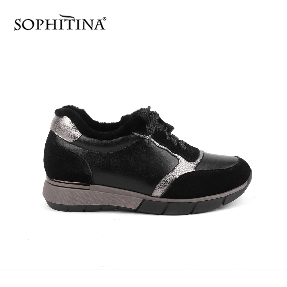 SOPHITINA/Новые Зимние удобные женские туфли на плоской подошве высокого качества из