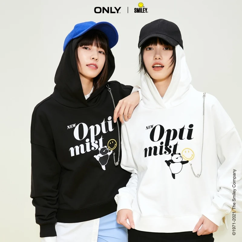 

Женский тонкий свитер ONLYSmiley с капюшоном и улыбающимся лицом