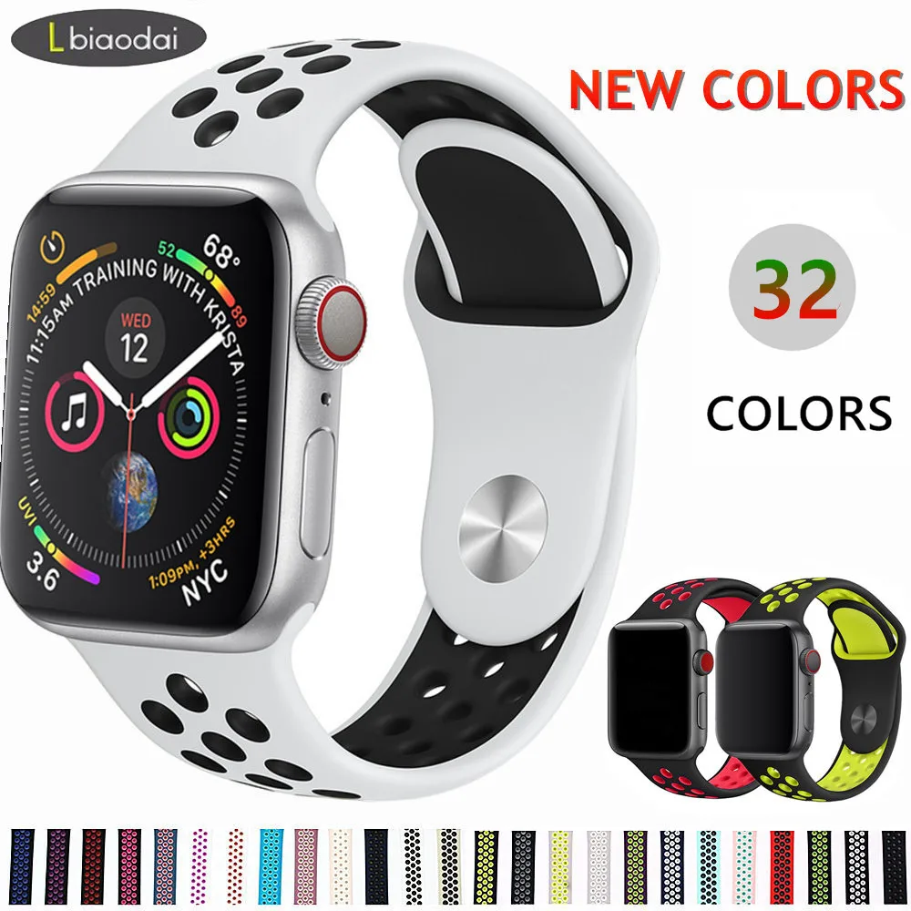 Ремешок для часов Apple watch 38 мм 42 iWatch 4 44 40 силиконовый ремешок 3 2 1 42/38 мм|Ремешки