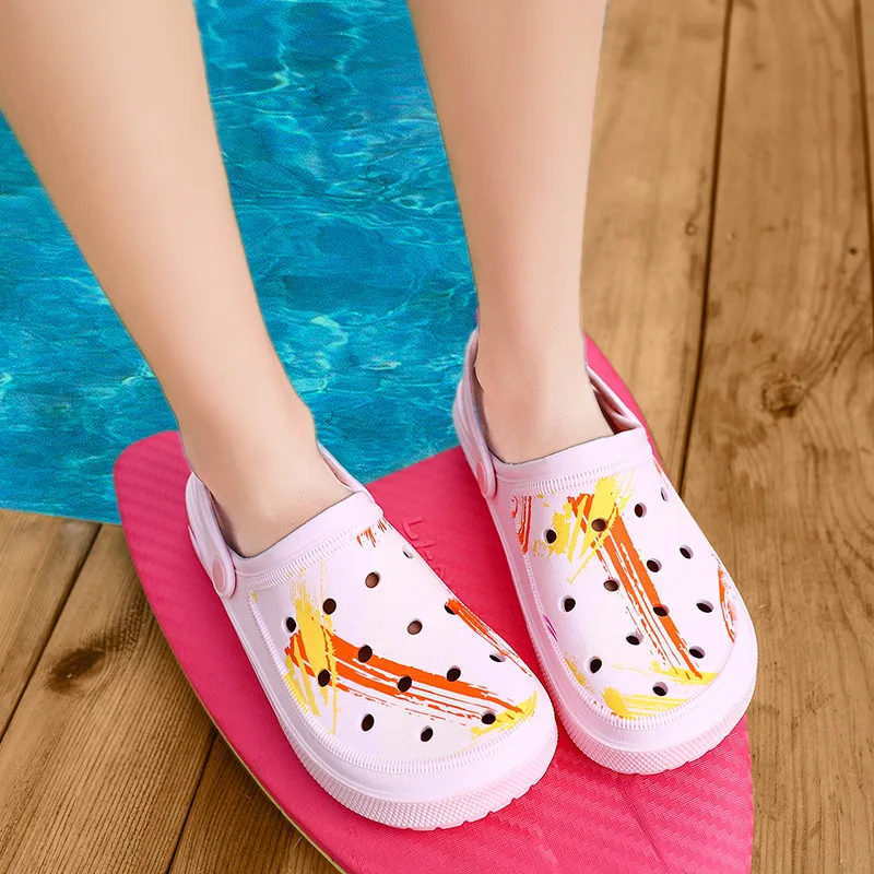 Сандалии женские розовые из ЭВА повседневная обувь для сада и пляжа удобные