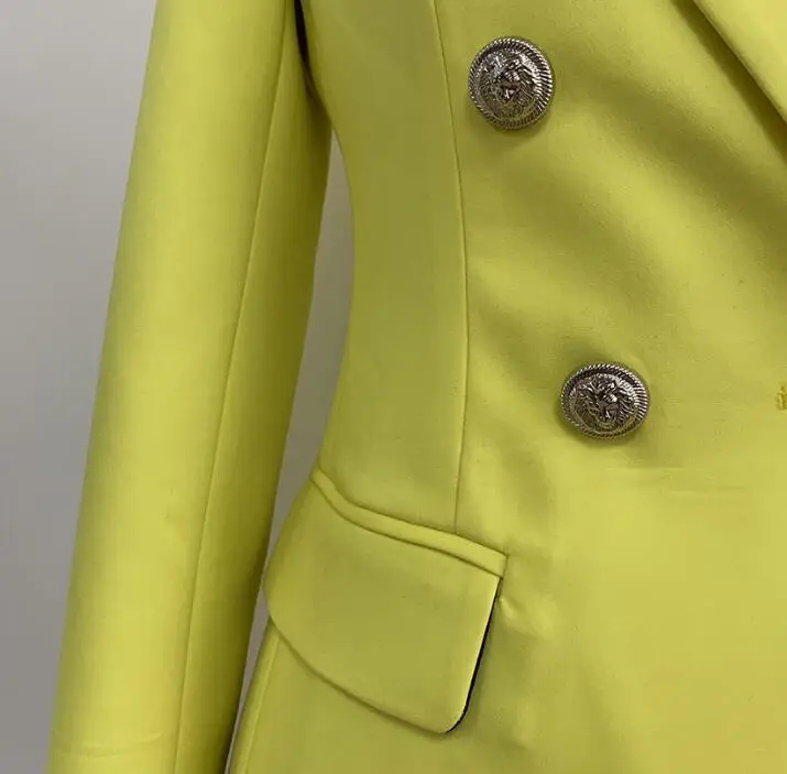 

Women Elegant Vintage Cotton Slim casacas para mujer 2020 Yellow Blazer American Coat Suit Jacket Long Sleeve Top