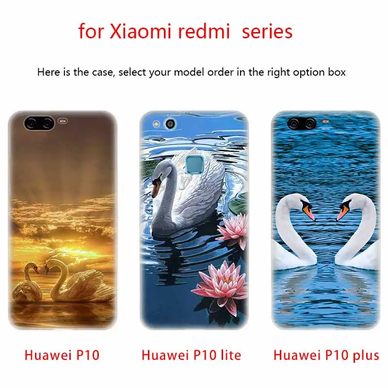 swan TPU Soft Phone Case For Huawei P50 P40 P30 P20 Pro Lite p30lite p50lite P samrt Z 2020 2019 Cover | Мобильные телефоны и