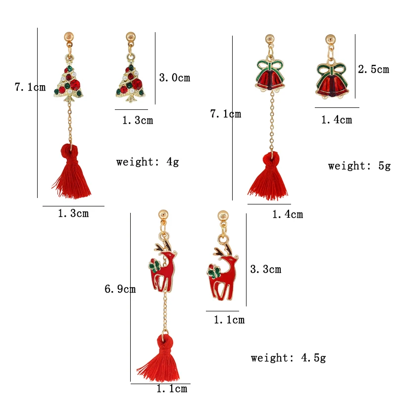 Популярные Рождественские длинные серьги классические серьги-кисточки с оленем