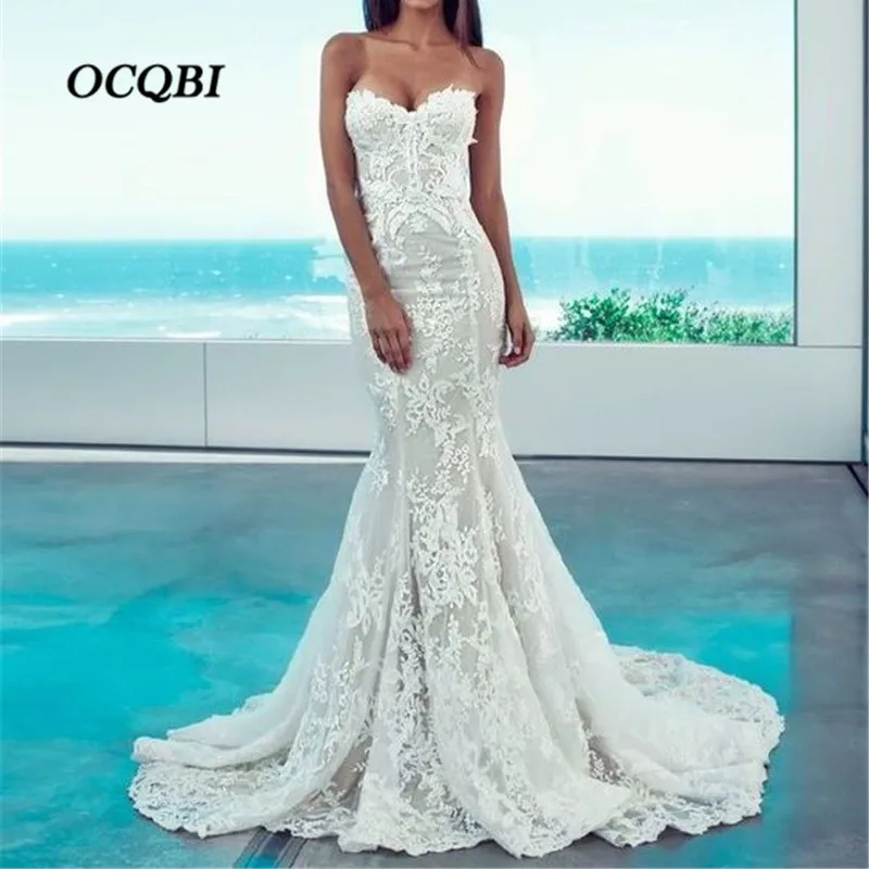 Женское винтажное кружевное платье Элегантное Длинное белое для вечевечерние