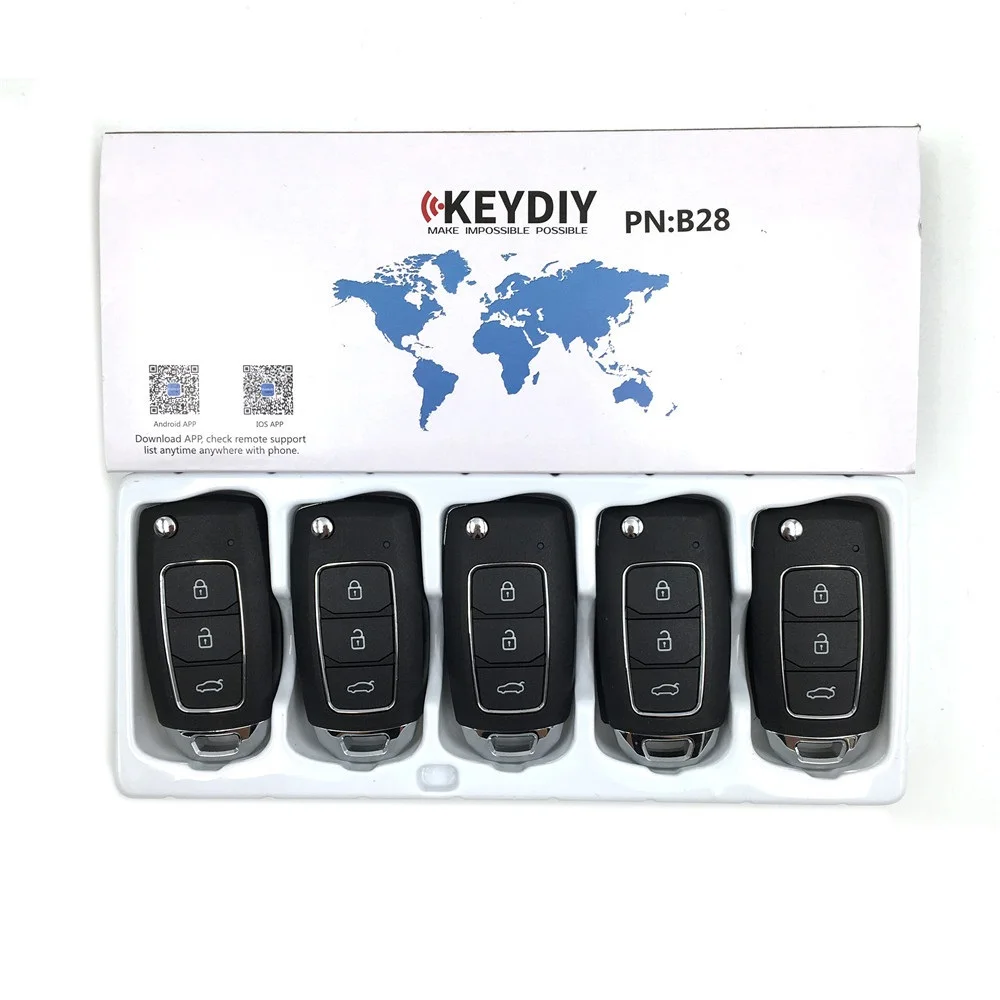 5 шт. KEYDIY KD B28 3 кнопки дистанционного ключа автомобиля для KD900 +/URG200/KD X2/KD мини