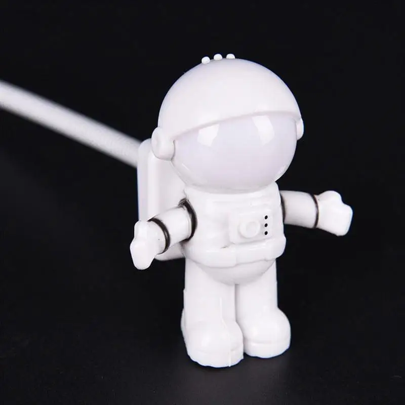 Белый гибкий космонавт астронавт трубка USB СВЕТОДИОДНЫЙ Ночник Лампа для компьютера ноутбук Laptop персональный компьютер для чтения Портативный DC 5V креативный