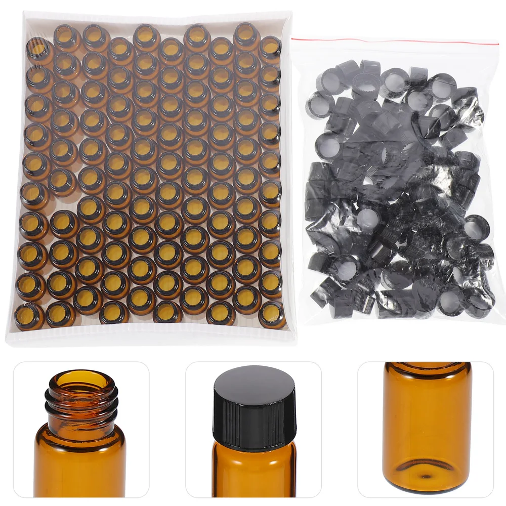 

100pcs Liquid Sampling Sample Bottles Transparent Screw Mouth Reagent Bottles