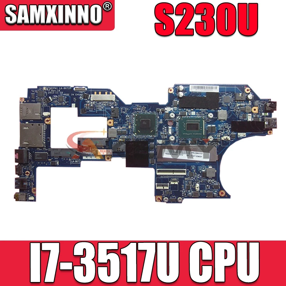 

Akemy Laptop Motherboard For Lenovo Thinkpad S230U Main Board 12.5 inch SR0N9 I7-3517U CPU QIPA1 LA-8671P 04X0722