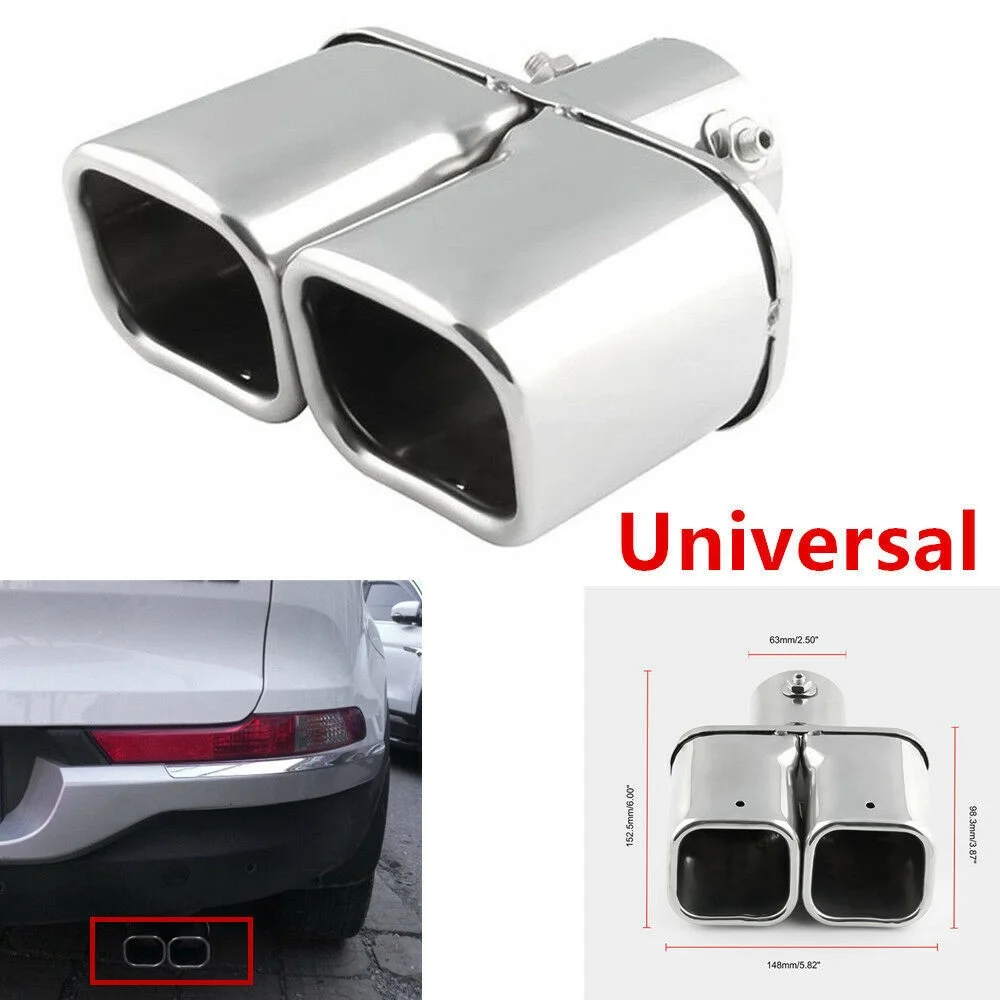 

Solid steel double automatic exhaust system bottom square tail throat muffler decorative general parts automobile parts