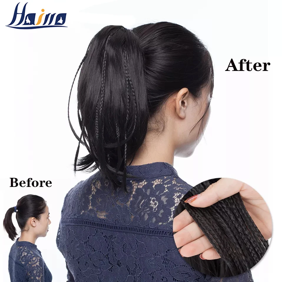 Прямой Синтетический хвост HAIRRO для женщин накладной с косами 12