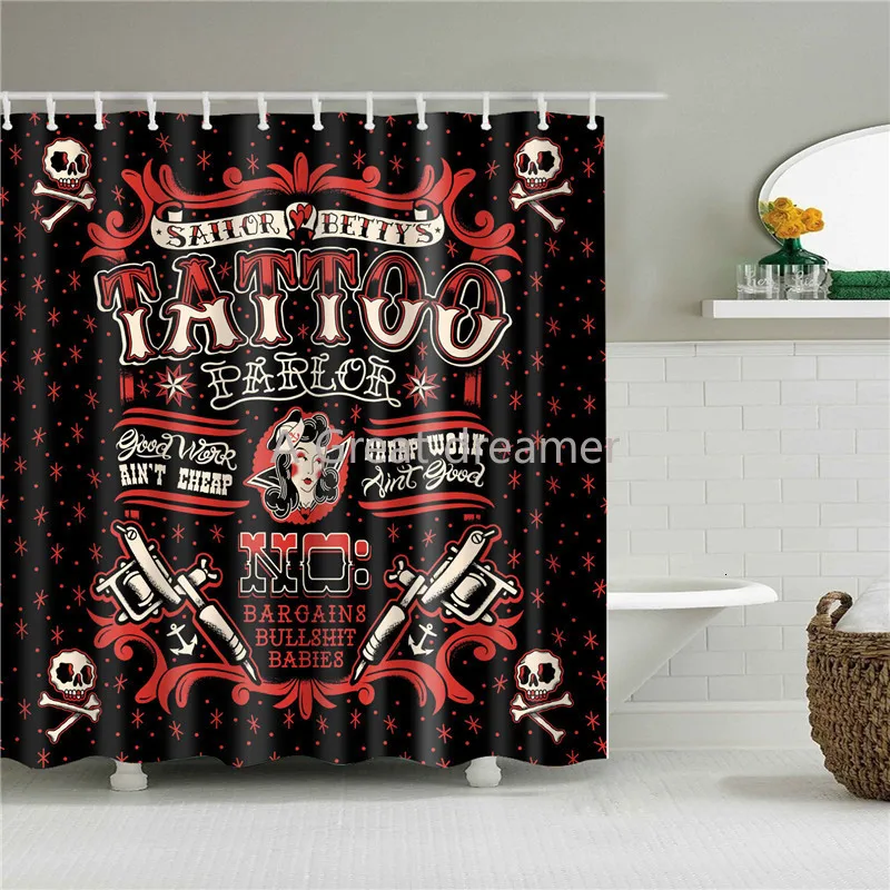 

New 3d Halloween Shower Curtain Horror Screen Bathroom Waterproof Polyester Black Bath Curtains Home Decoration With 12 Hooks