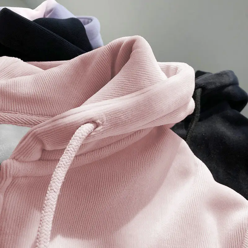 

Winter Sweatshirt Women Movement White Tops Hooded Plus Velvet Thick Zipper Up Hoodie Casual Oversized Black Gray Woman Clothes