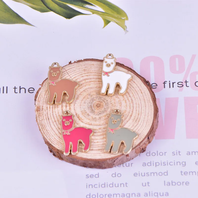 10 шт./лот эмалевые Подвески в виде овец собак животных модные ювелирные изделия