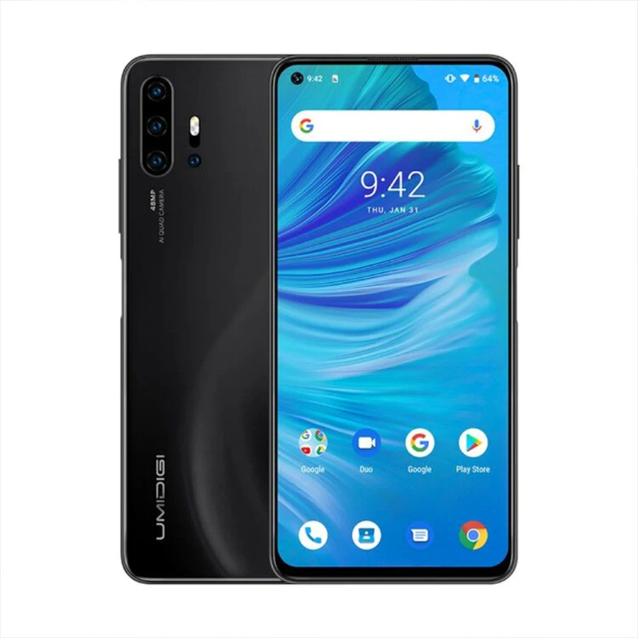 UMIDIGI F2 Android 10 глобальная версия 6,5" FHD+ 6GB 128GB 48MP AI Quad camera 32MP Selfie Helio P70 мобильный телефон 5150mAh мобильный телефон - Цвет: Black