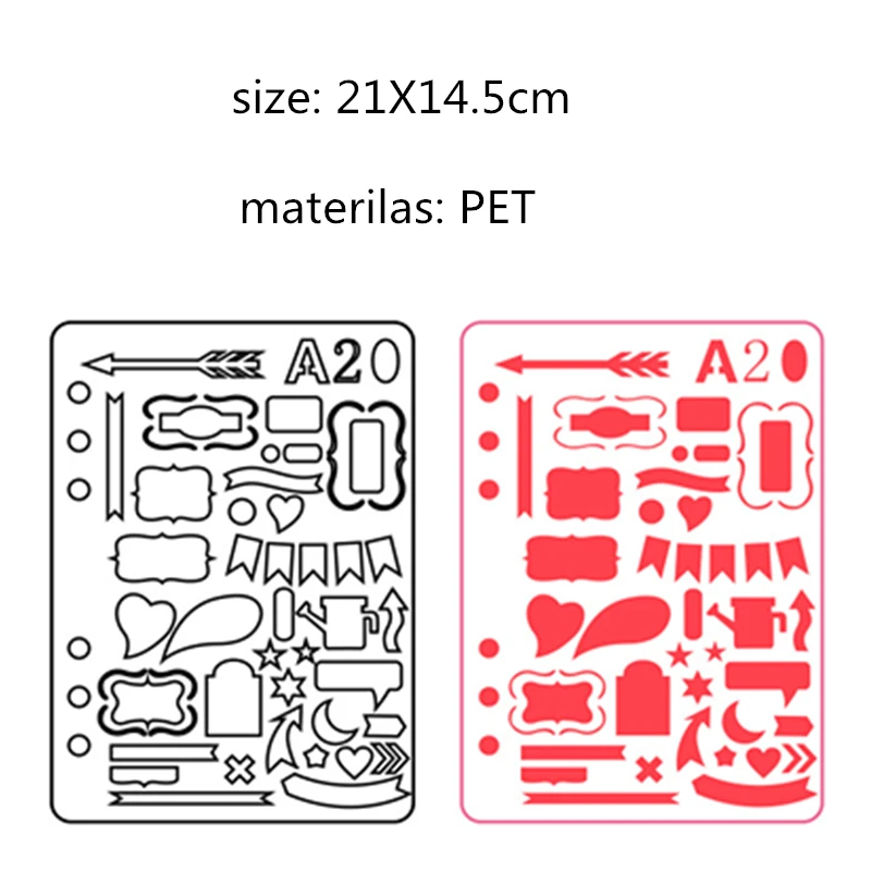 

DIY Album Handbook Painting Template Hollowen Molds Irregular Ploygon Letters Animlas Decor Draw Scrapbook Paper Masking Board