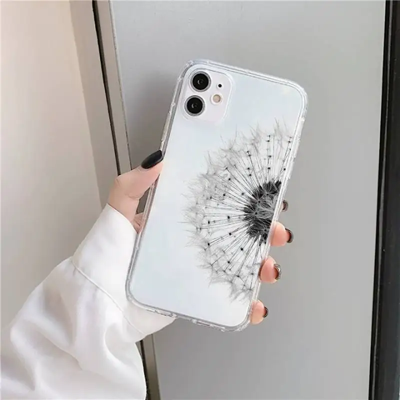 

Dandelion Simple flower Phone Cases Transparent soft For iphone 5 5s 5c se 6 6s 7 8 11 12 plus mini x xs xr pro max