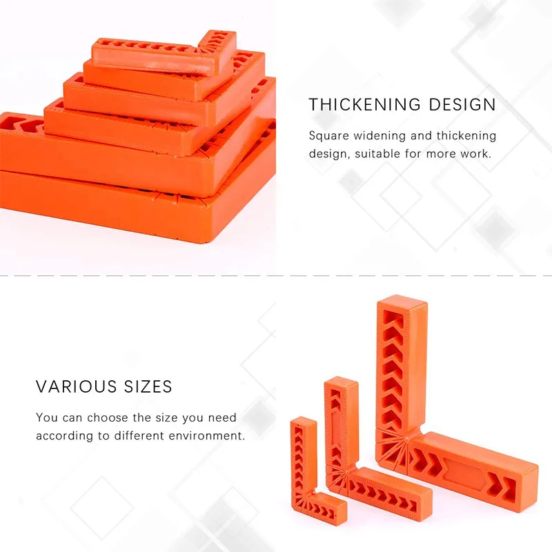 

6Pcs 3 inch 4 inch and 6 inch 90 Degree Positioning Squares Assortment Kit, Angles Clamping Square for Woodworking