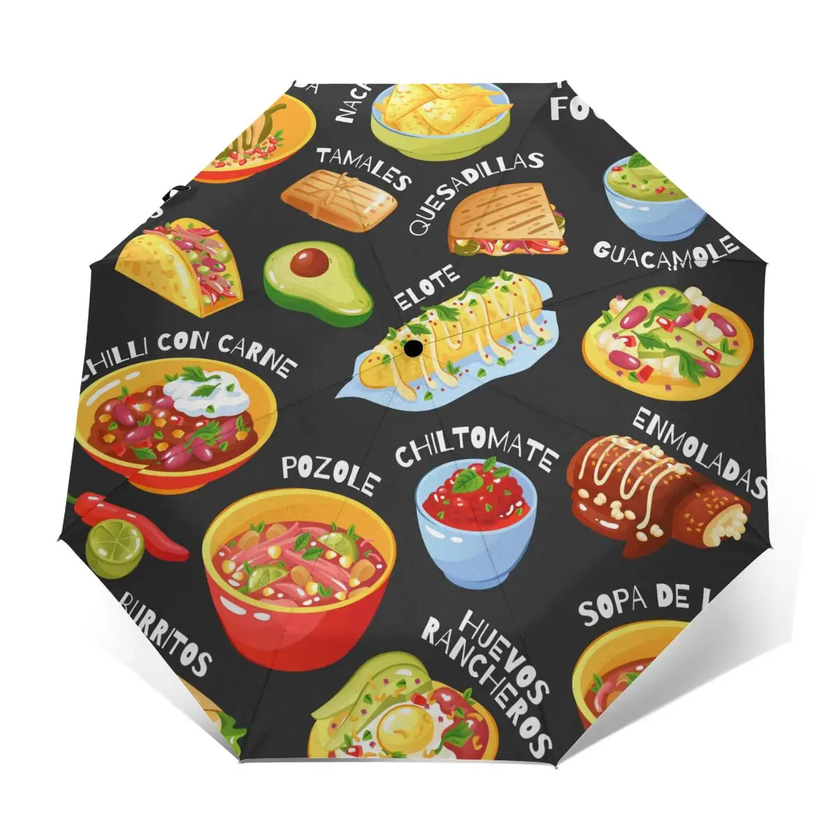 

Ветроустойчивый складной автоматический зонт, женские Автоматические ветрозащитные зонтики с мексиканской едой, дождевой Зонтик для мужчин
