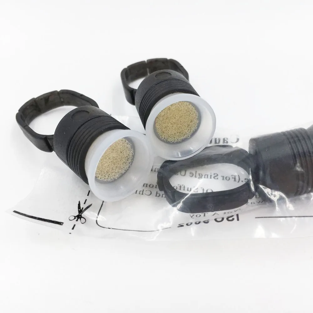100 шт. Пластик татуировки кольцо чёрный пигмент чашка с губкой используется для