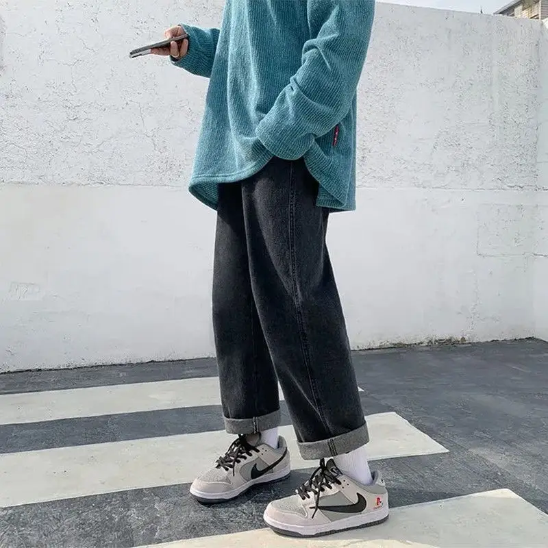 

Woman Jeans High Waist Clothes Wide Leg Denim Clothing Blue Streetwear Vintage 2021 Fashion Harajuku Straight Pants New