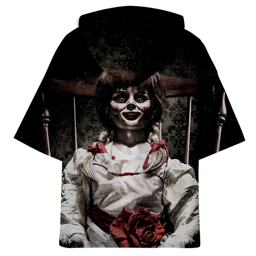 Хит Annabelle 3D толстовки новинка 2019 короткий рукав модная летняя/Весенняя женская