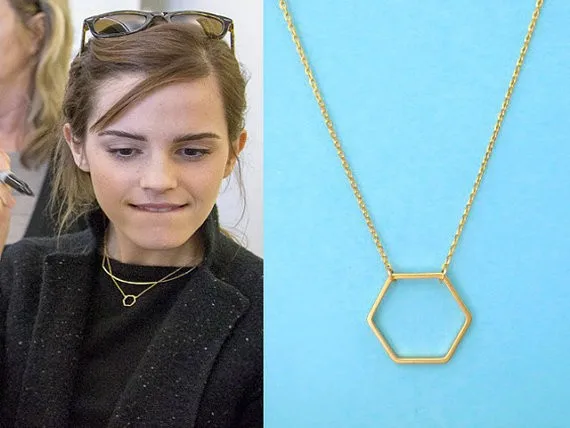 

30 Hollow Geometric Hexagon pendant chain Necklace Simple Open Line Hive Hexagon Honeycomb shape Necklace for Wome gift jewelry